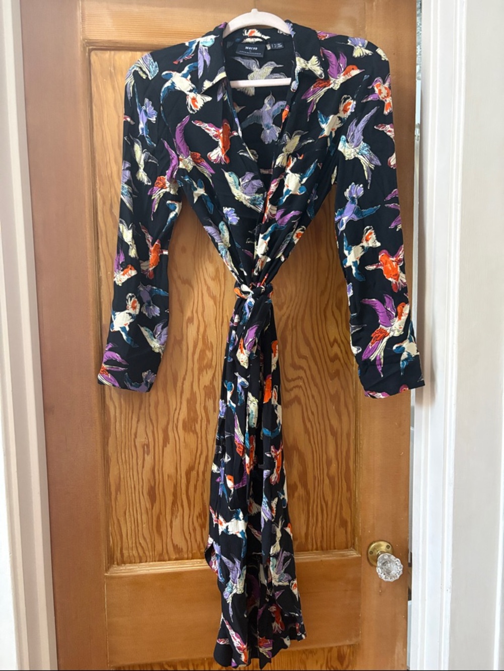 Maeve Black Floral Bird Print Blouse
